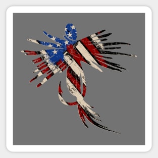 Fly Fishing Red White and Blue American Flag Patriotic Fly Fish Sticker